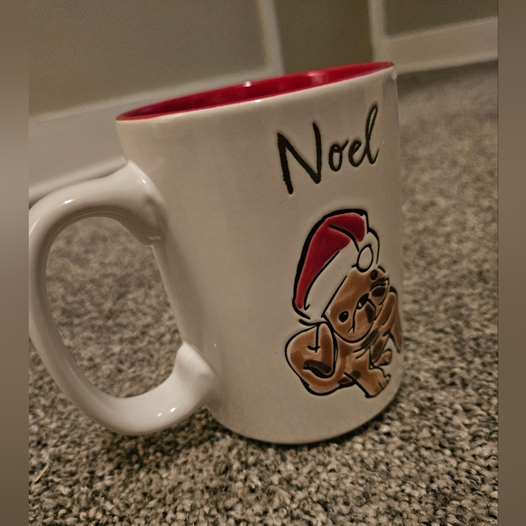 Noel BULLDOG Bully Christmas Mug Red White Dog Lovers Adorable - Picture 2 of 3